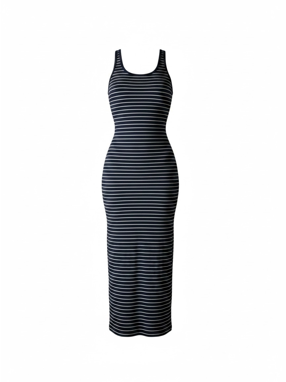Marine Layer Lexi‎ Rib Midi Tank Dress Navy Stripe Sz S